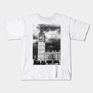 Storm Clouds Gather over Big Ben and the Houses of Parliament Kids T-Shirt